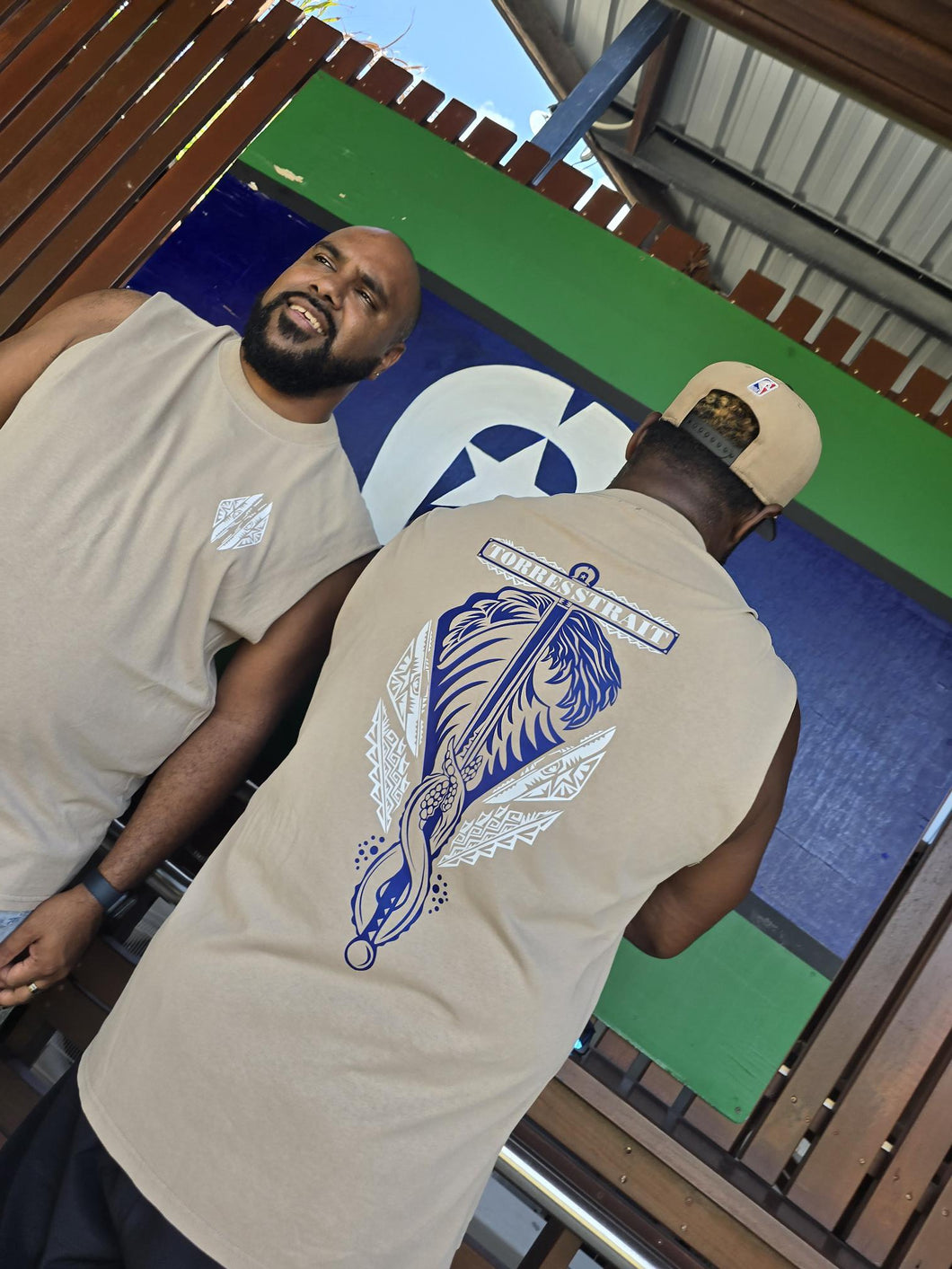 Torres Strait Printz - TS Design L/Brown Tank