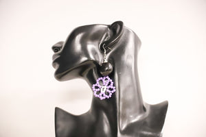 Anna Solomon - Beaded Flower & Kukui Nut Earrings