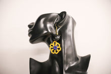 Load image into Gallery viewer, Anna Solomon - Beaded Flower &amp; Kukui Nut Earrings
