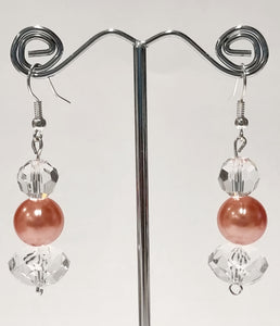 Frances Visini - Earring Large Pale Pink Pearl & Crystal