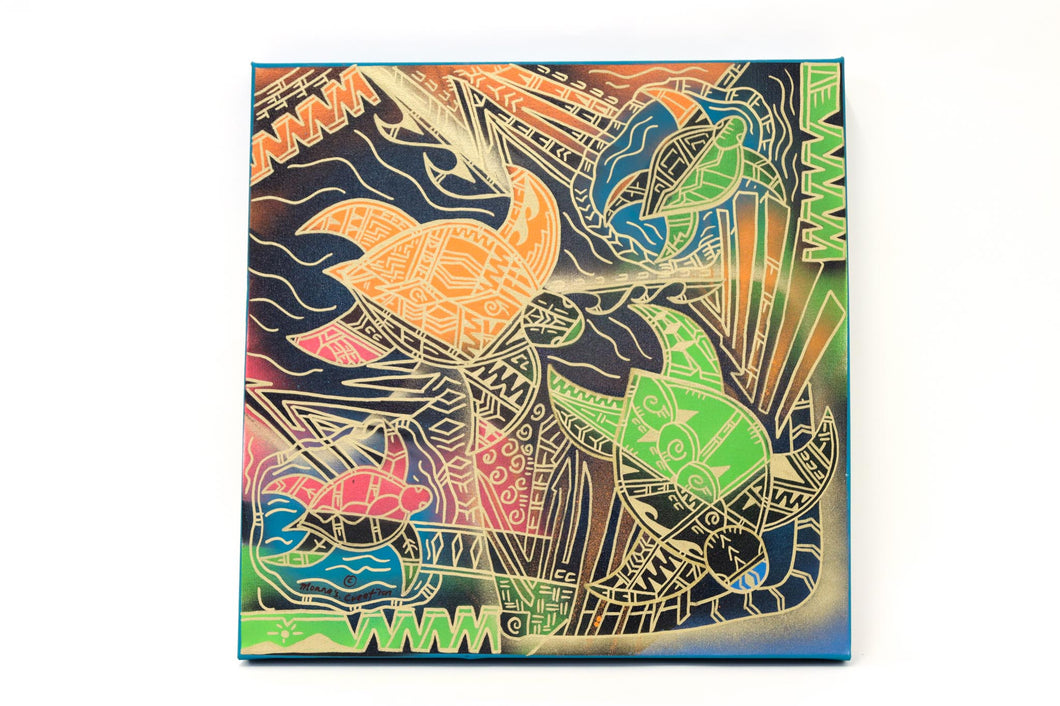 Moana's Creation - 'Connection' (45cmx45cm - 4x Multi colour Turtles)